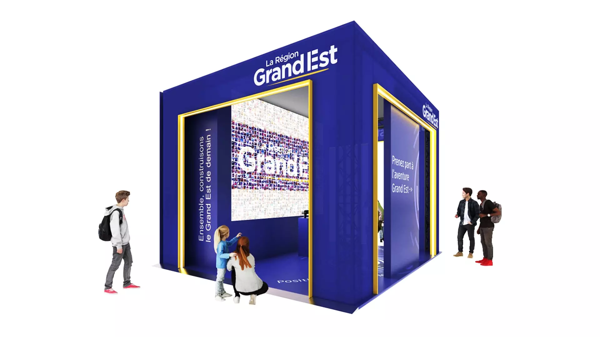 Messestand der immersiven Augmented-Reality-Installation für die Region Grand Est